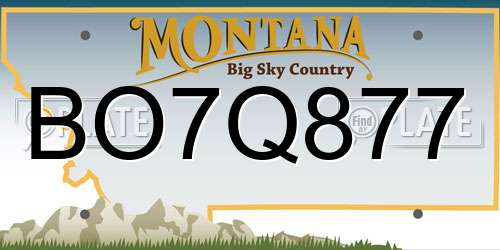 BO7Q877 Montana License Plate