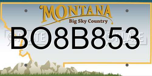 BO8B853 Montana License Plate