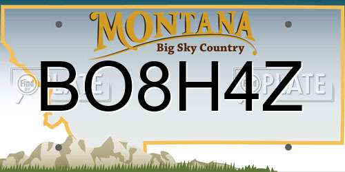 BO8H4Z Montana License Plate