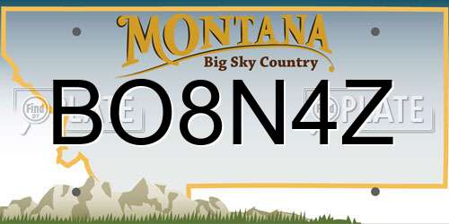BO8N4Z Montana License Plate