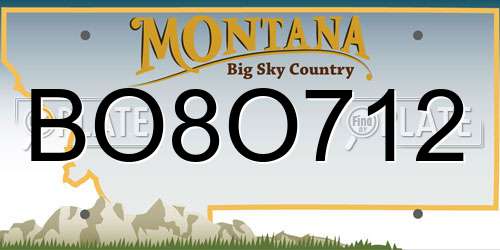 BO8O712 Montana License Plate