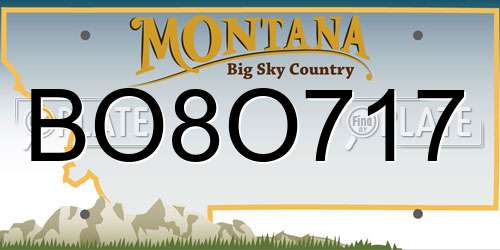 BO8O717 Montana License Plate