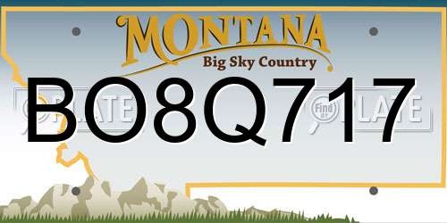 BO8Q717 Montana License Plate
