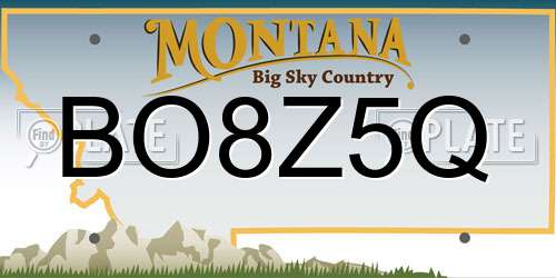 BO8Z5Q Montana License Plate