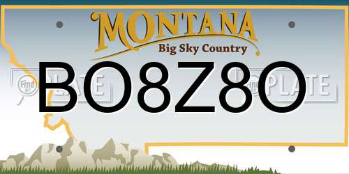 BO8Z8O Montana License Plate