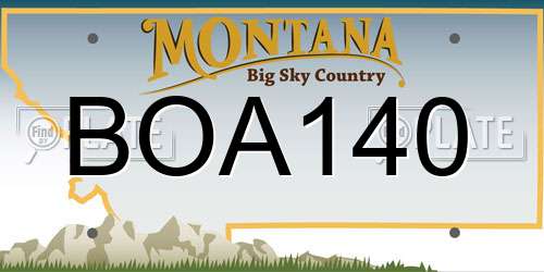 BOA140 Montana License Plate