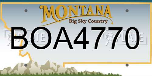BOA4770 Montana License Plate