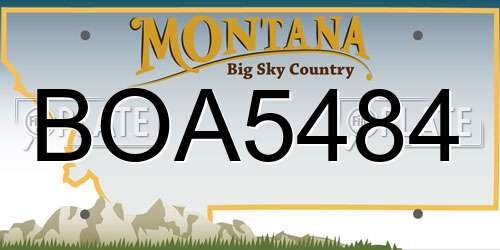 BOA5484 Montana License Plate