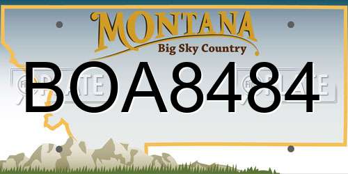 BOA8484 Montana License Plate
