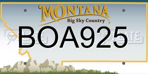 BOA925 Montana License Plate