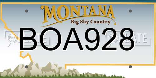 BOA928 Montana License Plate