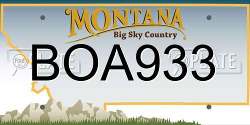 BOA933 Montana License Plate