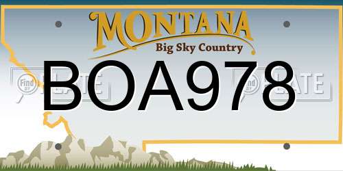 BOA978 Montana License Plate