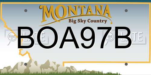 BOA97B Montana License Plate