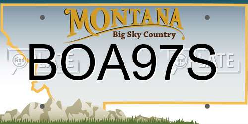 BOA97S Montana License Plate