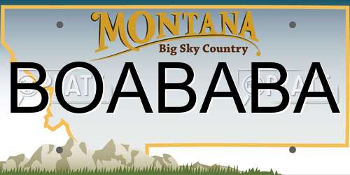 BOABABA Montana License Plate