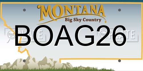 BOAG26 Montana License Plate