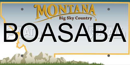BOASABA Montana License Plate