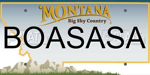 BOASASA Montana License Plate