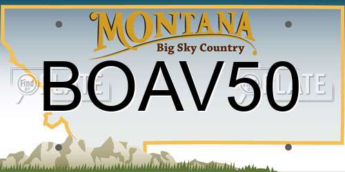 BOAV50 Montana License Plate