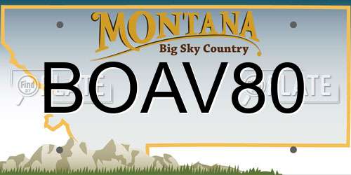 BOAV80 Montana License Plate