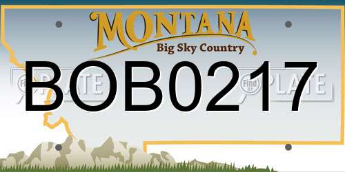 BOB0217 Montana License Plate