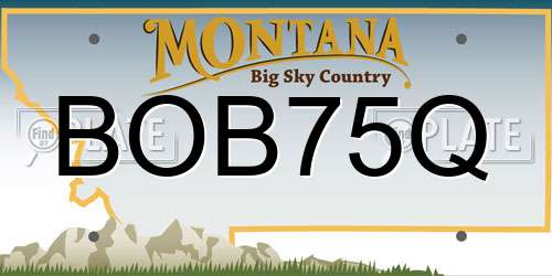 BOB75Q Montana License Plate