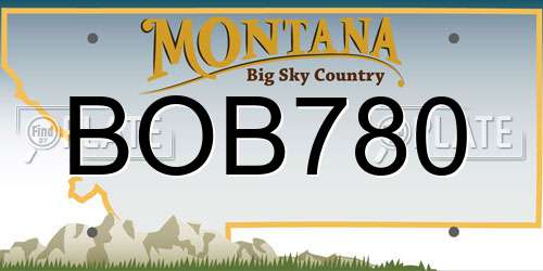 BOB780 Montana License Plate