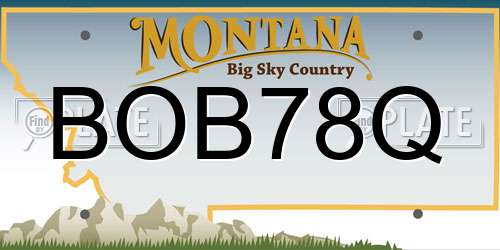 BOB78Q Montana License Plate