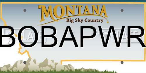 BOBAPWR Montana License Plate