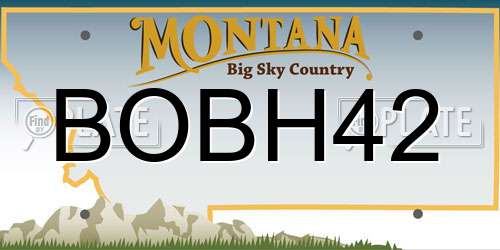 BOBH42 Montana License Plate