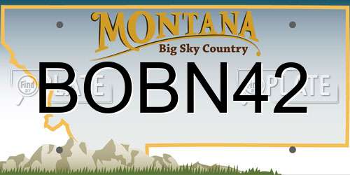 BOBN42 Montana License Plate