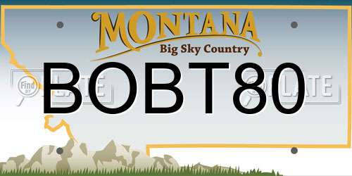 BOBT80 Montana License Plate