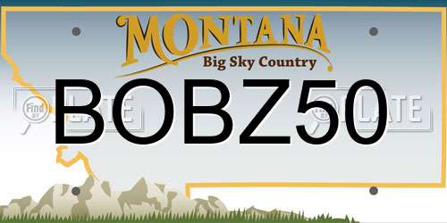 BOBZ50 Montana License Plate