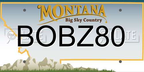 BOBZ80 Montana License Plate