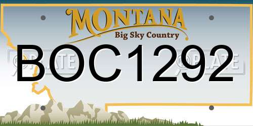 BOC1292 Montana License Plate