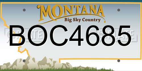 BOC4685 Montana License Plate