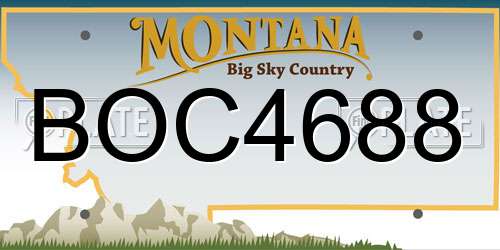 BOC4688 Montana License Plate