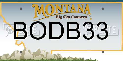 BODB33 Montana License Plate