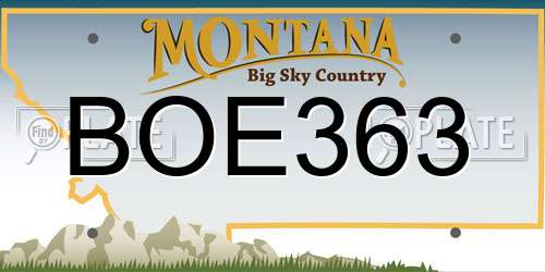 BOE363 Montana License Plate