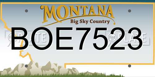 BOE7523 Montana License Plate