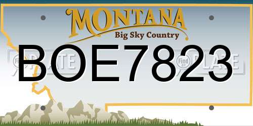 BOE7823 Montana License Plate