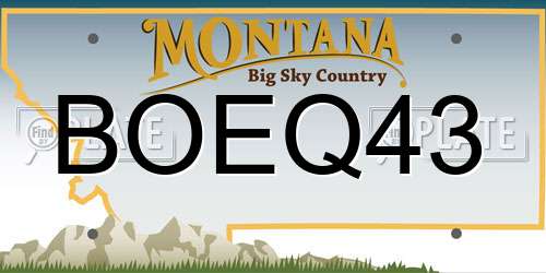 BOEQ43 Montana License Plate