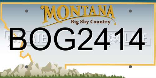 BOG2414 Montana License Plate
