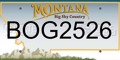 BOG2526 Montana License Plate