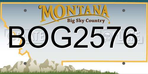 BOG2576 Montana License Plate