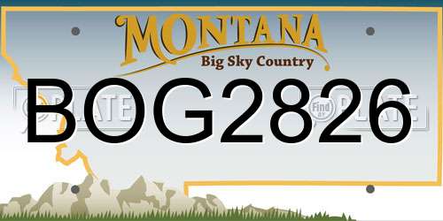 BOG2826 Montana License Plate