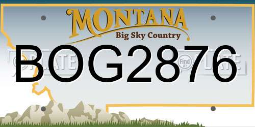 BOG2876 Montana License Plate