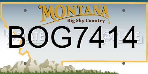 BOG7414 Montana License Plate