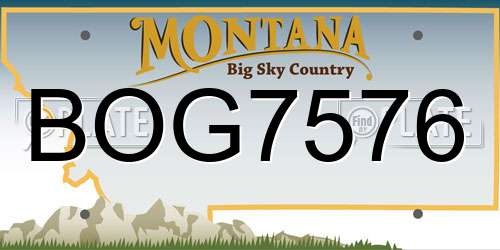 BOG7576 Montana License Plate